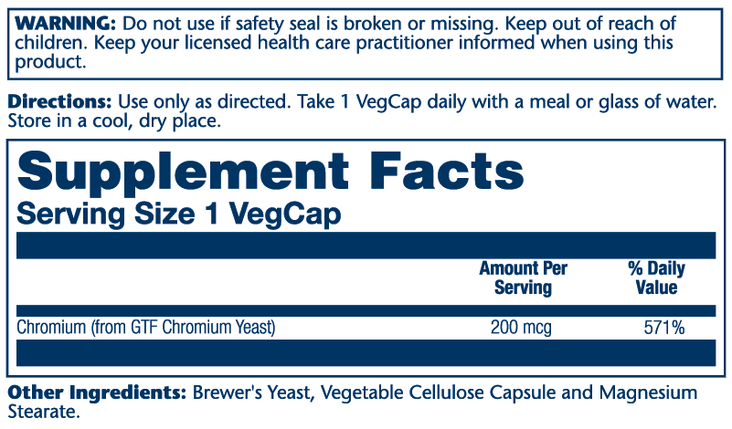 GTF Chromium 200mcg