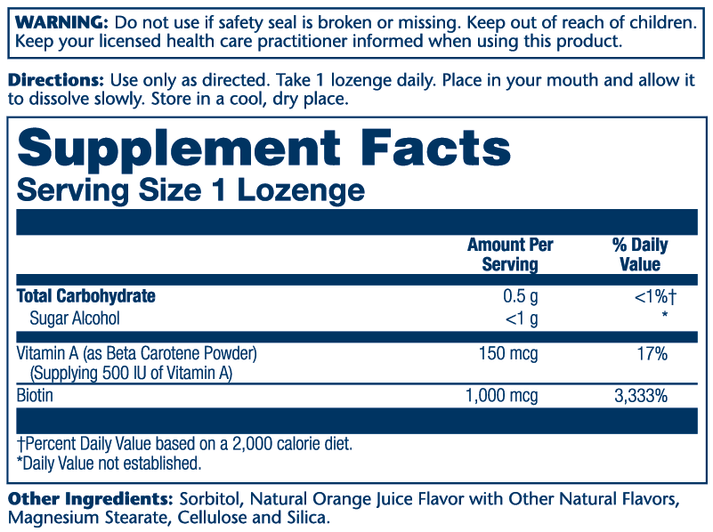 Biotin Lozenge 1000mcg