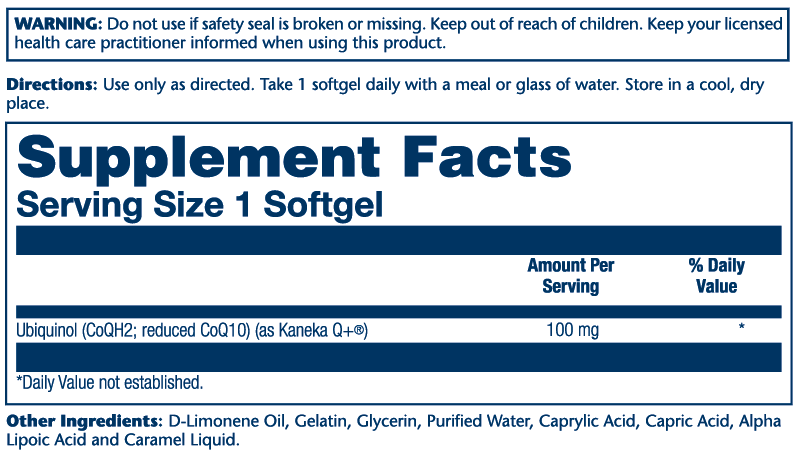 CoQ-10, Ubiquinol 100mg